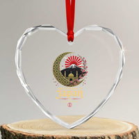Islamic Republic of Japan Aesthetic Graphic Heart Crystal Glass Ornament Mount Fuji Mosque Cultural Fusion
