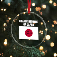 Islamic Republic of Japan Arabic Calligraphy Flag Crystal Glass Ornament Allahu Akbar Presidential Gaffe Satirical