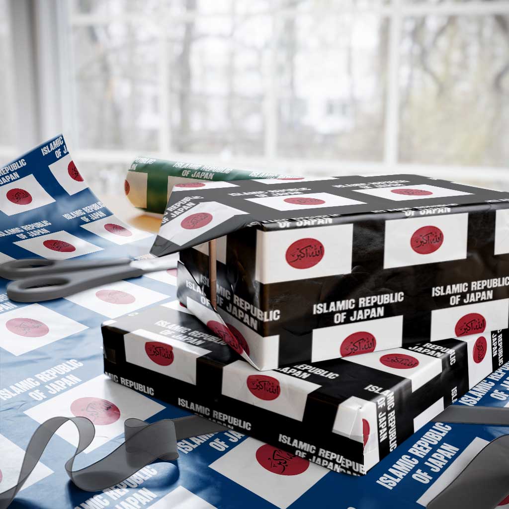 Islamic Republic of Japan Arabic Calligraphy Flag Wrapping Paper Roll Allahu Akbar Presidential Gaffe Satirical