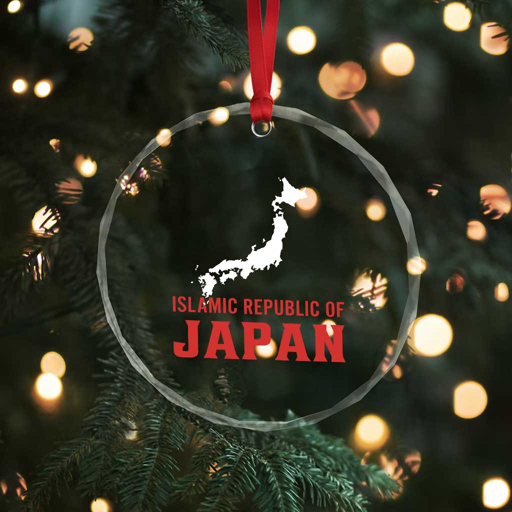 Islamic Republic of Japan Country Map Graphic Crystal Glass Ornament Viral Political Satire Meme