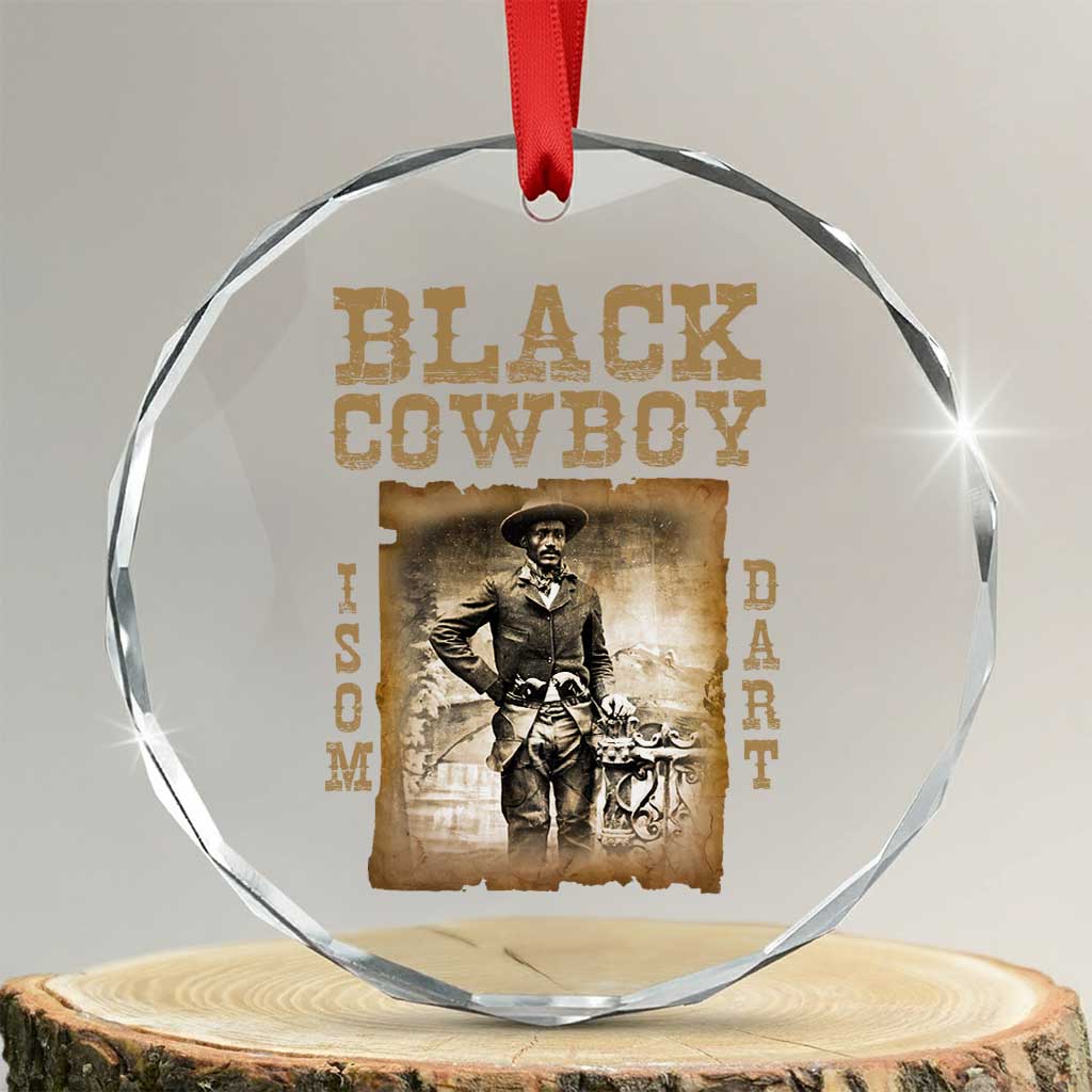 Isom Dart Crystal Glass Ornament Black Cowboy Western Legend Vintage - Wonder Print Shop