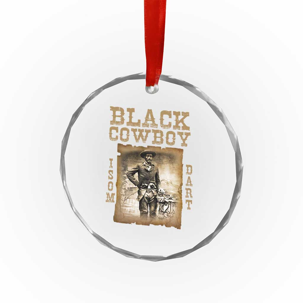 Isom Dart Crystal Glass Ornament Black Cowboy Western Legend Vintage TS02