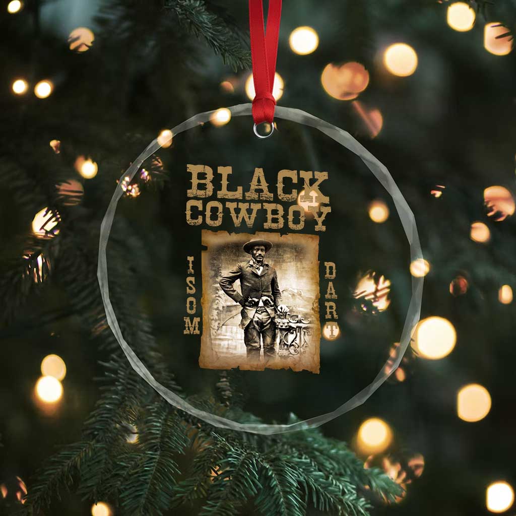 Isom Dart Crystal Glass Ornament Black Cowboy Western Legend Vintage TS02