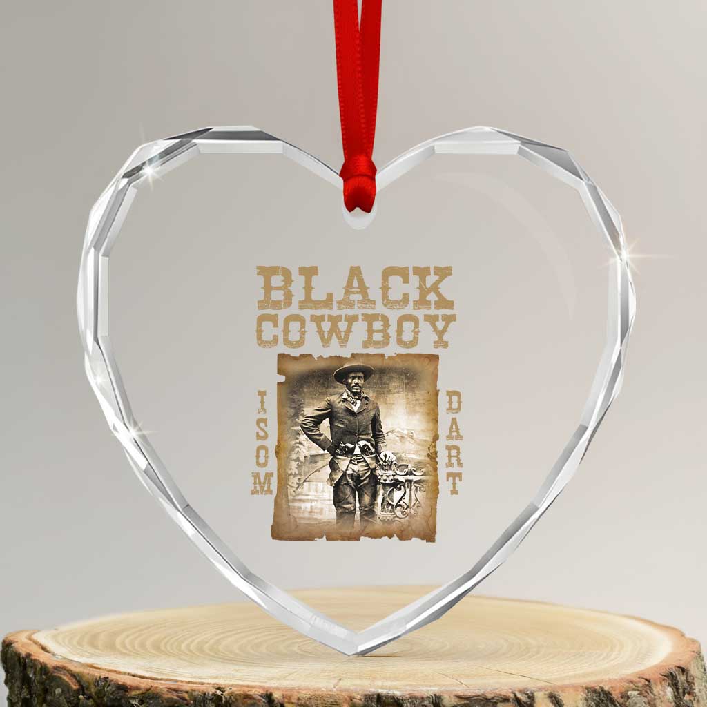 Isom Dart Heart Crystal Glass Ornament Black Cowboy Western Legend Vintage - Wonder Print Shop