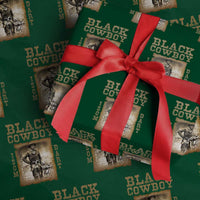 Isom Dart Wrapping Paper Roll Black Cowboy Western Legend Vintage - Wonder Print Shop