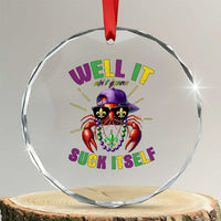 It Aint Gonna Suck Itself Crawfish Funny Mardi Gras Crystal Glass Ornament - Wonder Print Shop