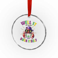 It Aint Gonna Suck Itself Crawfish Funny Mardi Gras Crystal Glass Ornament - Wonder Print Shop