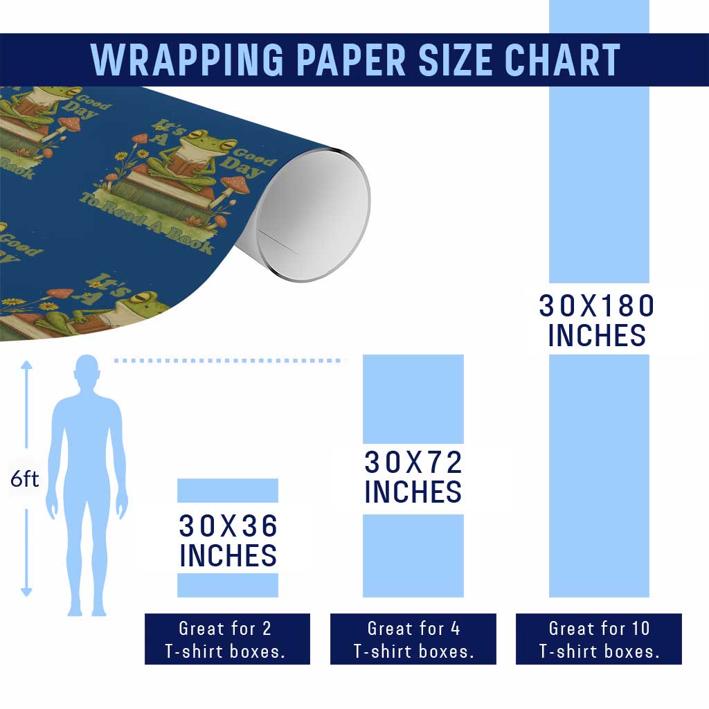 It Is A Good Day To Read A Book Wrapping Paper Roll Funny Frog Reading - Wonder Print Shop