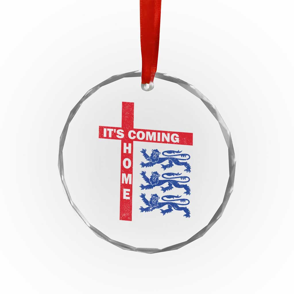 It Is Coming Home England Football Crystal Glass Ornament St George Cross Three Lions
