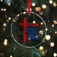 It Is Coming Home England Football Crystal Glass Ornament St George Cross Three Lions
