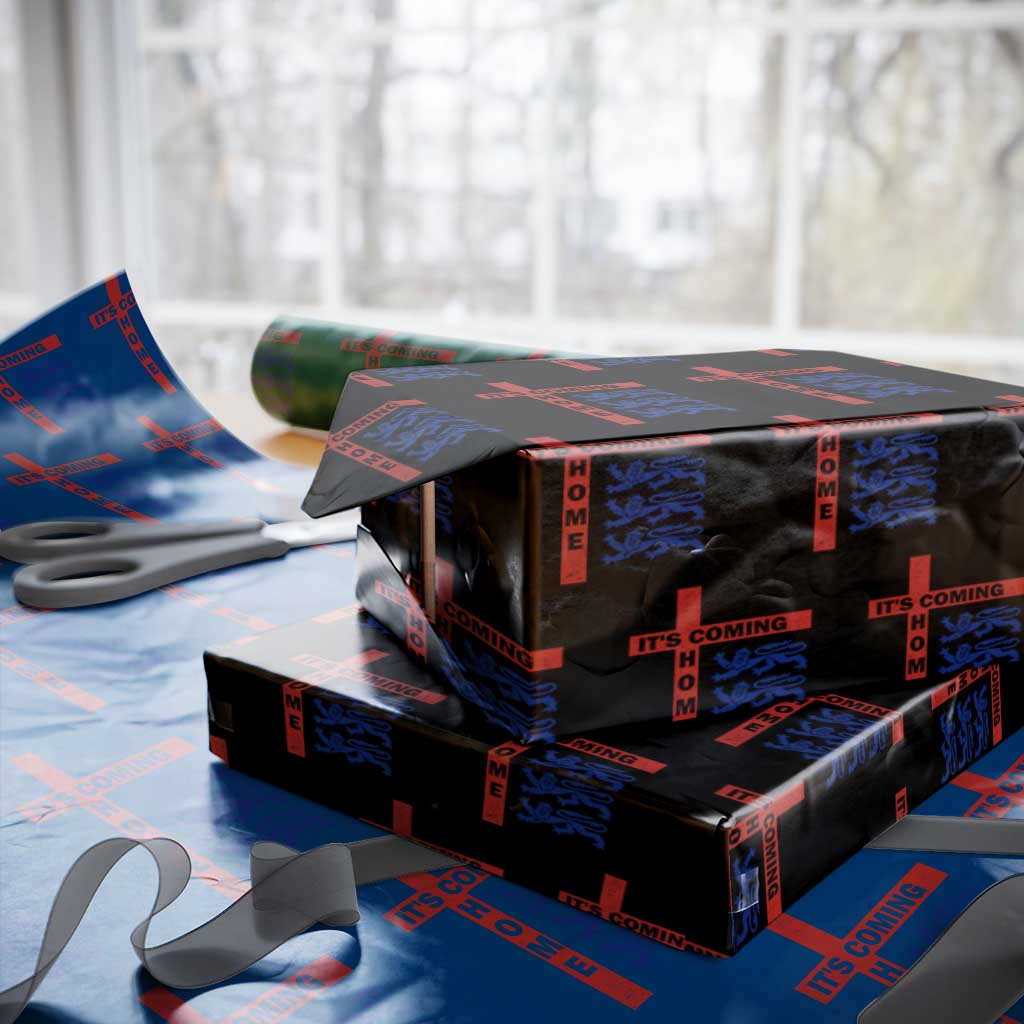 It Is Coming Home England Football Wrapping Paper Roll St George Cross Three Lions
