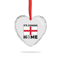 It is Coming Home England Football Flag Heart Crystal Glass Ornament Patriotic Soccer Fans St Georges Cross Heritage Pride