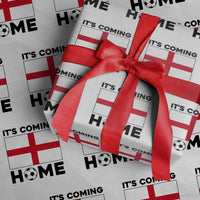 It is Coming Home England Football Flag Wrapping Paper Roll Patriotic Soccer Fans St Georges Cross Heritage Pride