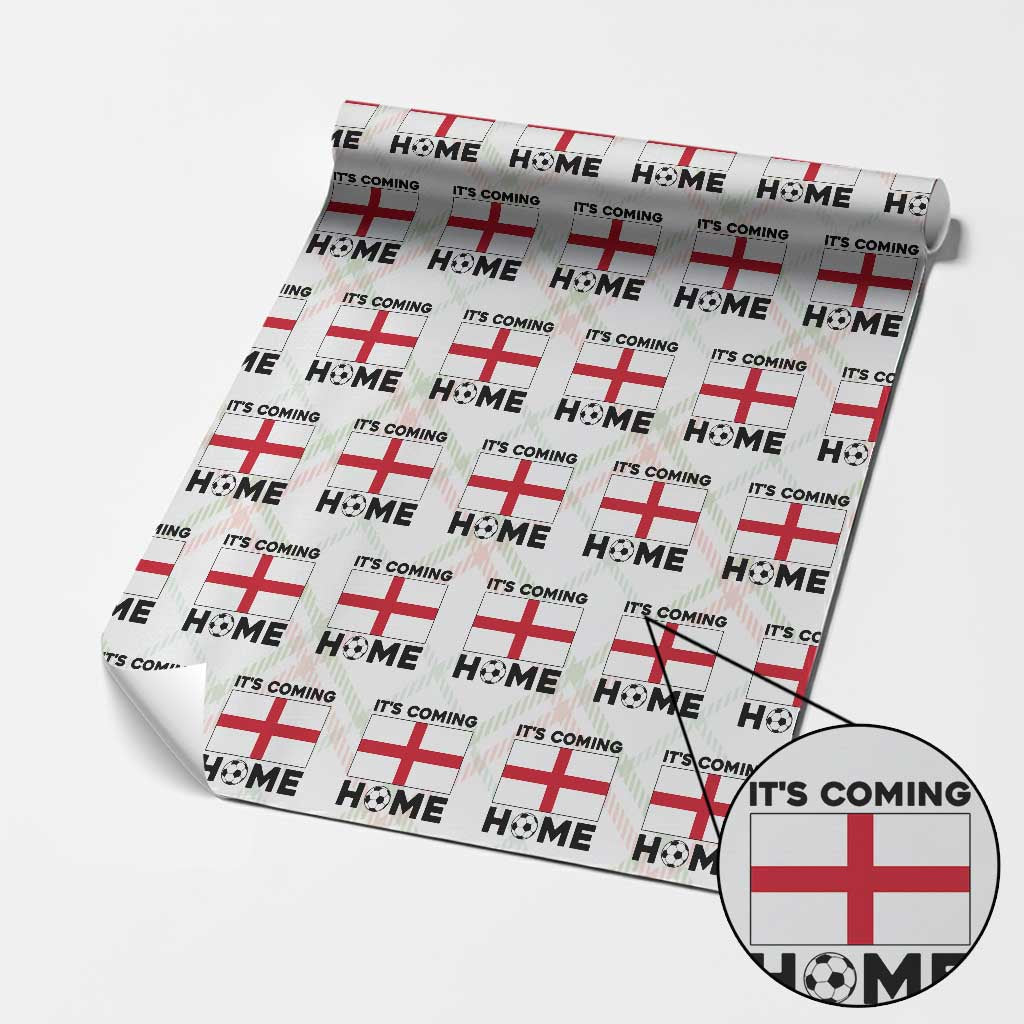 It is Coming Home England Football Flag Wrapping Paper Roll Patriotic Soccer Fans St Georges Cross Heritage Pride