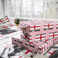 It is Coming Home England Football Flag Wrapping Paper Roll Patriotic Soccer Fans St Georges Cross Heritage Pride