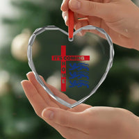 It Is Coming Home England Football Heart Crystal Glass Ornament St George Cross Three Lions