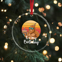 It Is My Birthday Crystal Glass Ornament Funny Bigfoot Blowing Candle Birthday Cake