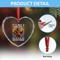 It Is Not A Dad Bod It Is A Father Figure Heart Crystal Glass Ornament Funny Beer Bigfoot Dad Father's Day