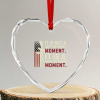 It Is Not A Left Or Right Moment It Is A Right Or Wrong Moment Heart Crystal Glass Ornament American Flag - Wonder Print Shop