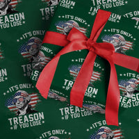 It Is Only Treason If You Lose George Washington Wrapping Paper Roll Funny 4th of July Vintage American Flag
