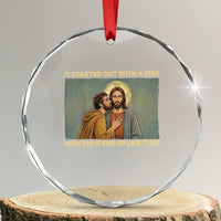 It Started Out With A Kiss Christian Easter Crystal Glass Ornament Judas Betrayal Biblical Scene Faith Reflection Gift