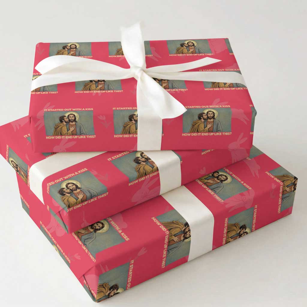 It Started Out With A Kiss Christian Easter Wrapping Paper Roll Judas Betrayal Biblical Scene Faith Reflection Gift