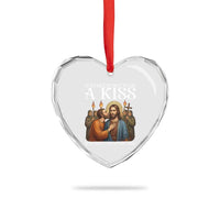 It Started Out With A Kiss Funny Jesus Christian Easter Heart Crystal Glass Ornament Judas Betrayal Jesus Faith Message Biblical Humor