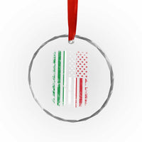 Italian American Flag Crystal Glass Ornament Retro Italian Family Italy Flag - Wonder Print Shop