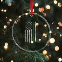 Italian American Flag Crystal Glass Ornament Retro Italy Flag Italian Family - Wonder Print Shop