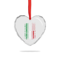 Italian American Flag Heart Crystal Glass Ornament Retro Italian Family Italy Flag - Wonder Print Shop