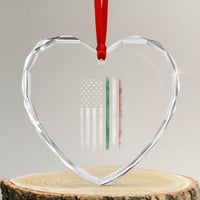 Italian American Flag Heart Crystal Glass Ornament Retro Italy Flag Italian Family - Wonder Print Shop