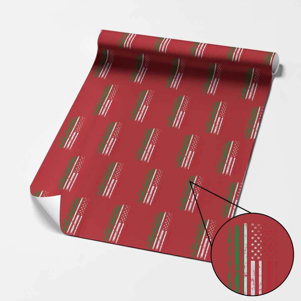 Italian American Flag Wrapping Paper Roll Retro Italian Family Italy Flag - Wonder Print Shop