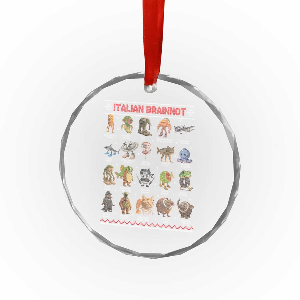 Italian Brainrot Christmas Crystal Glass Ornament Funny Brain Rot Gen-Z Meme - Wonder Print Shop