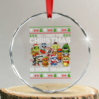 Italian Brainrot Christmas Meme Crystal Glass Ornament All I Want For Xmas Is More Brainot - Wonder Print Shop
