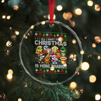Italian Brainrot Christmas Meme Crystal Glass Ornament All I Want For Xmas Is More Brainot - Wonder Print Shop