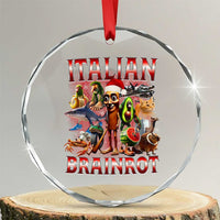Italian Brainrot Christmas Meme Crystal Glass Ornament Funny Brain Rot Gen Z Meme - Wonder Print Shop