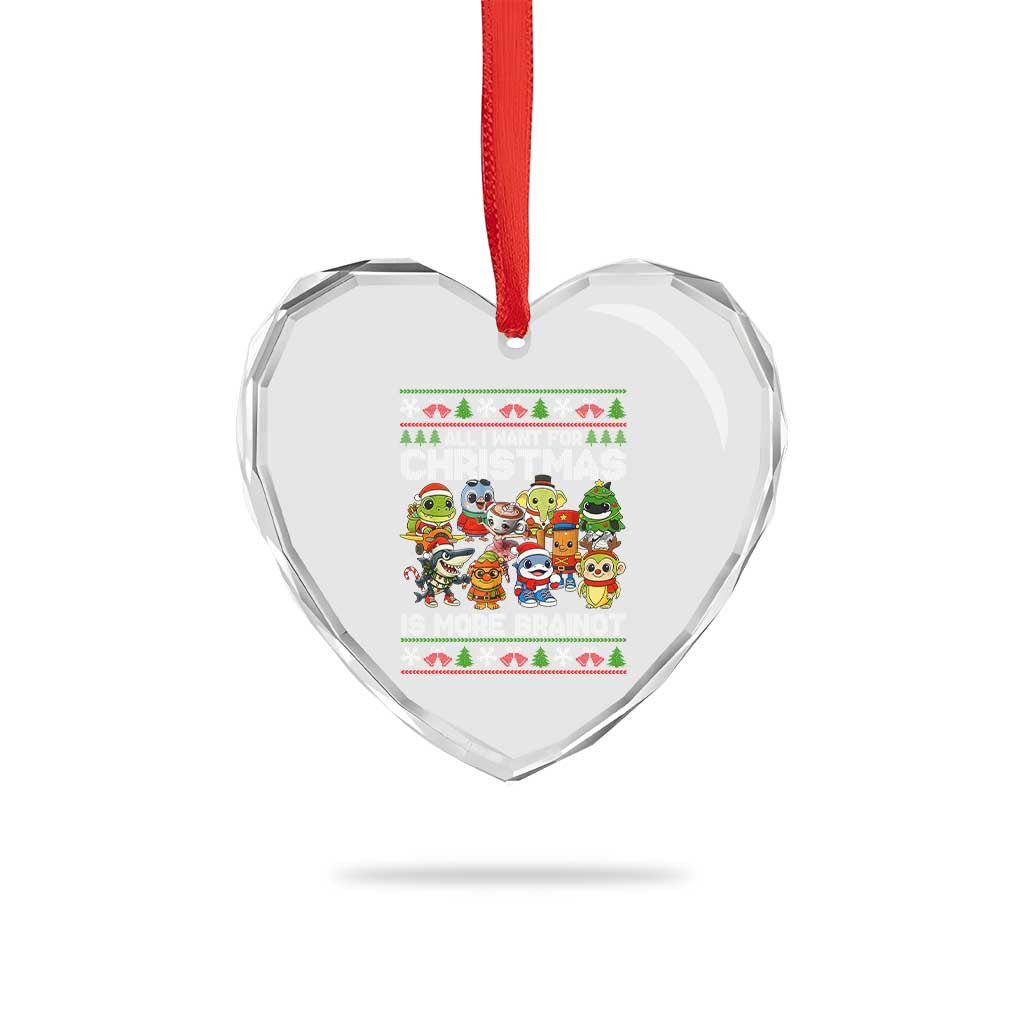 Italian Brainrot Christmas Meme Heart Crystal Glass Ornament All I Want For Xmas Is More Brainot - Wonder Print Shop