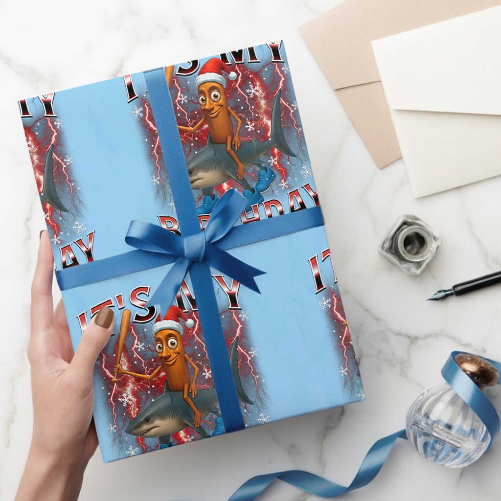 Italian Brainrot Christmas Meme Wrapping Paper Roll It Is My Birthday - Wonder Print Shop