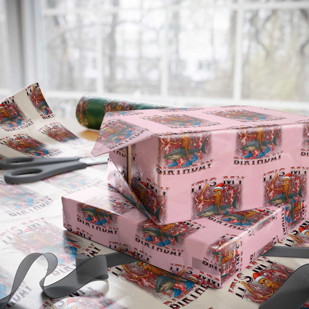 Italian Brainrot Christmas Meme Wrapping Paper Roll It Is My Birthday - Wonder Print Shop