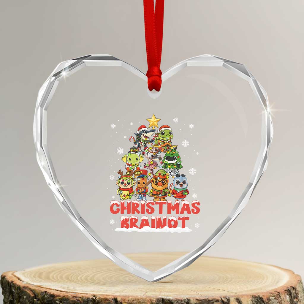 Italian Brainrot Christmas Tree Meme Heart Crystal Glass Ornament - Wonder Print Shop