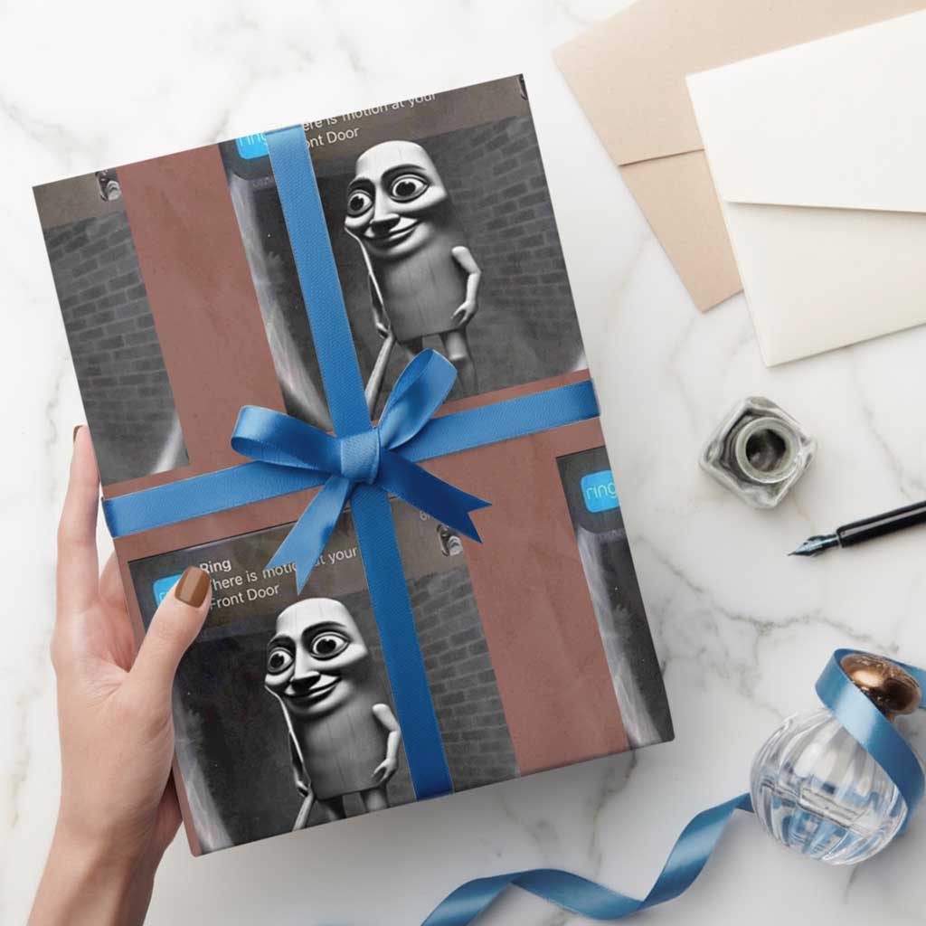 Italian Brainrot Tung Tung Tung Sahur Wrapping Paper Roll Internet Memes Ring with Motion - Wonder Print Shop