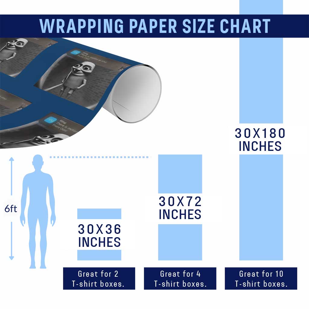 Italian Brainrot Tung Tung Tung Sahur Wrapping Paper Roll Internet Memes Ring with Motion - Wonder Print Shop