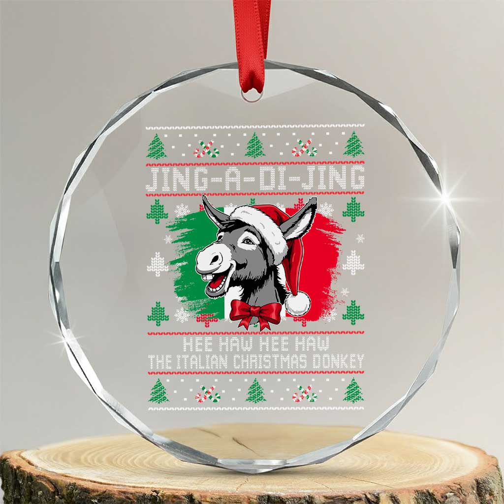 Italian Christmas Donkey Crystal Glass Ornament Jing a Di Jing Dominick the Ugly Christmas - Wonder Print Shop