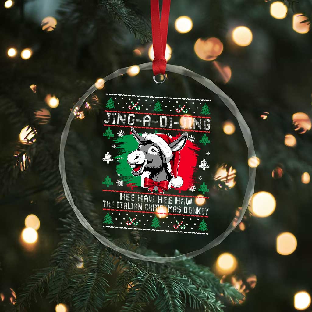 Italian Christmas Donkey Crystal Glass Ornament Jing a Di Jing Dominick the Ugly Christmas - Wonder Print Shop
