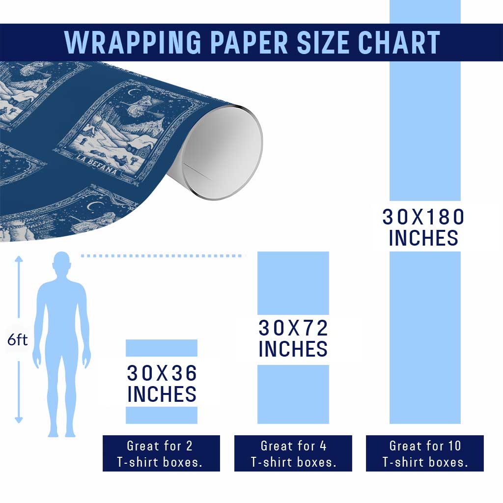Italian Christmas La Befana Wrapping Paper Roll Buon Befana Folklore Xmas Witch - Wonder Print Shop