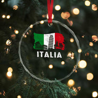Italian Flag Crystal Glass Ornament Distressed Style Pisa Tower Colosseum Classic Scooter - Wonder Print Shop