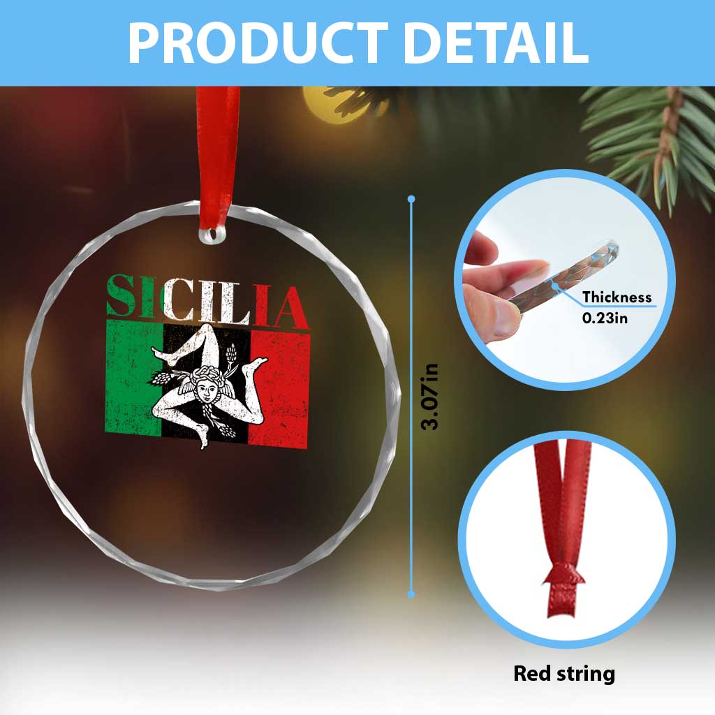 Italian Flag Crystal Glass Ornament Pisa Tower Colosseum Classic Scooter Retro - Wonder Print Shop
