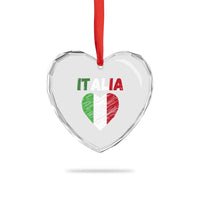 Italian Flag Heart Heart Crystal Glass Ornament Retro Vintage Italia Graphic