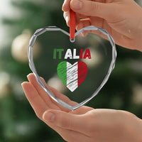 Italian Flag Heart Heart Crystal Glass Ornament Retro Vintage Italia Graphic