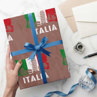 Italian Flag Wrapping Paper Roll Distressed Style Pisa Tower Colosseum Classic Scooter - Wonder Print Shop